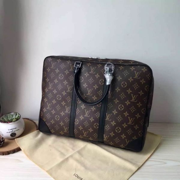 LV M40225 Monogram Men Black Briefcases