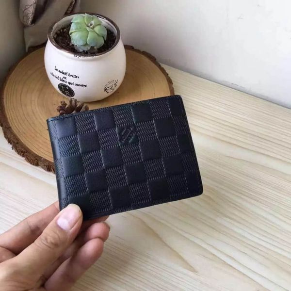 LV M60895 Men Black Short Wallets