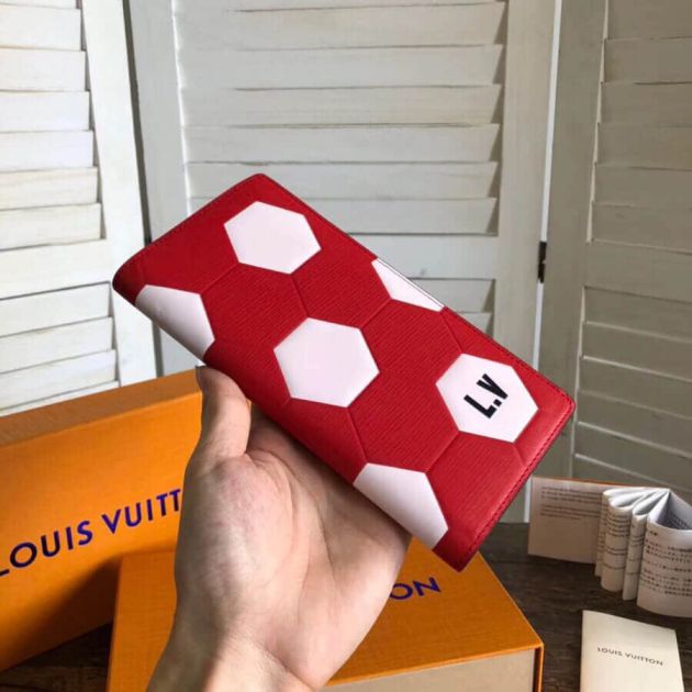 LV 2018ss World Cup Football Print Brazza Bi-Fold M63230 Wallets