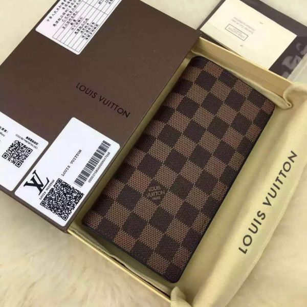 Brazza Long Bi-Fold N63243 LV Damier Cobalt Canvas Wallets