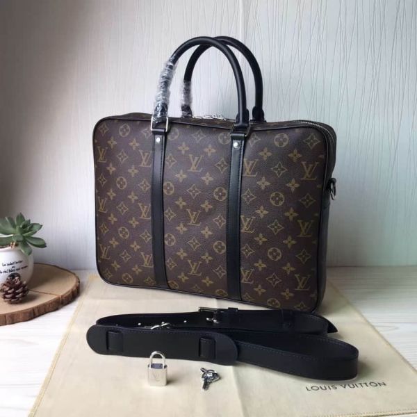 LV N41466 Men Monogram Small PORTE-DOCUMENTS VOYAGE Briefcases