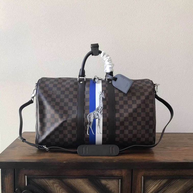 LV KEEPALL 45 with Shoulder Strap N41429 Giraffe Travel Bags