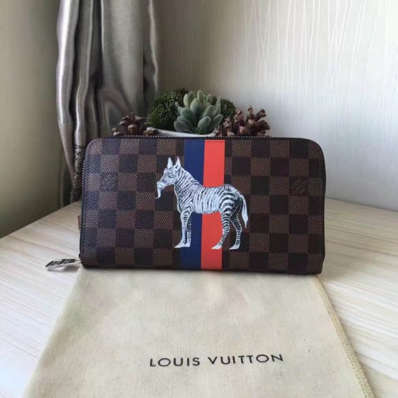 LV N63342 ZIPPY ORGANIZER Zip Bi-Fold Damier Ebene Zebra Print Wallets