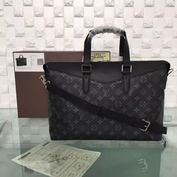 LV M40566 Explorer Monogram Black Grey Briefcases