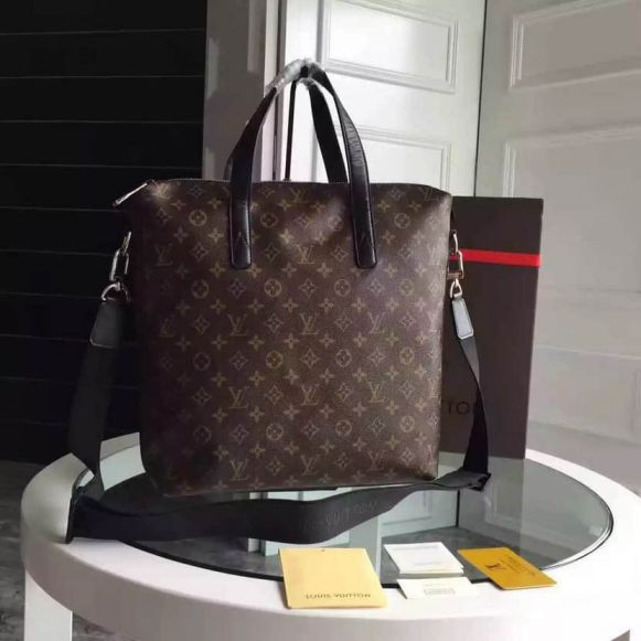 LV M40388 Kitan Monogram Macassar Canvas Leather Briefcases