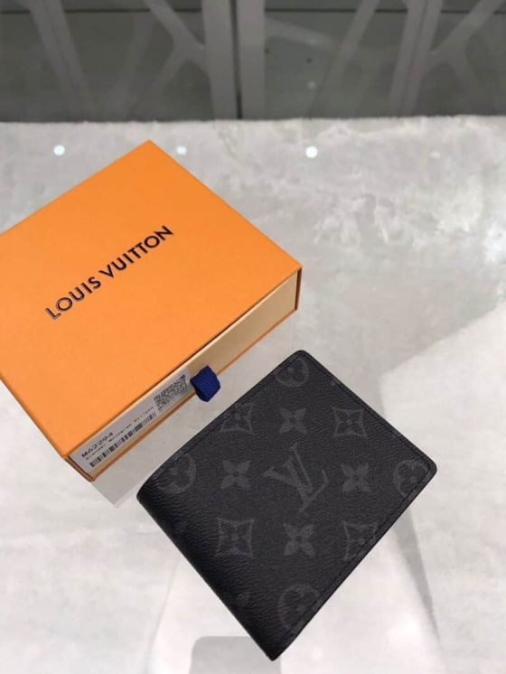 LV M62294 Black Slender Short Bi-Fold Wallets