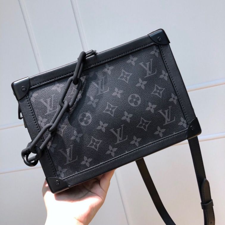 LV Black SOFT TRUNK Crossbody Messenger Shoulder Bags