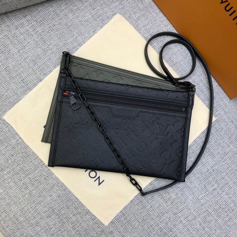 LV M44635 Leather Flat Messenger Shoulder Bags