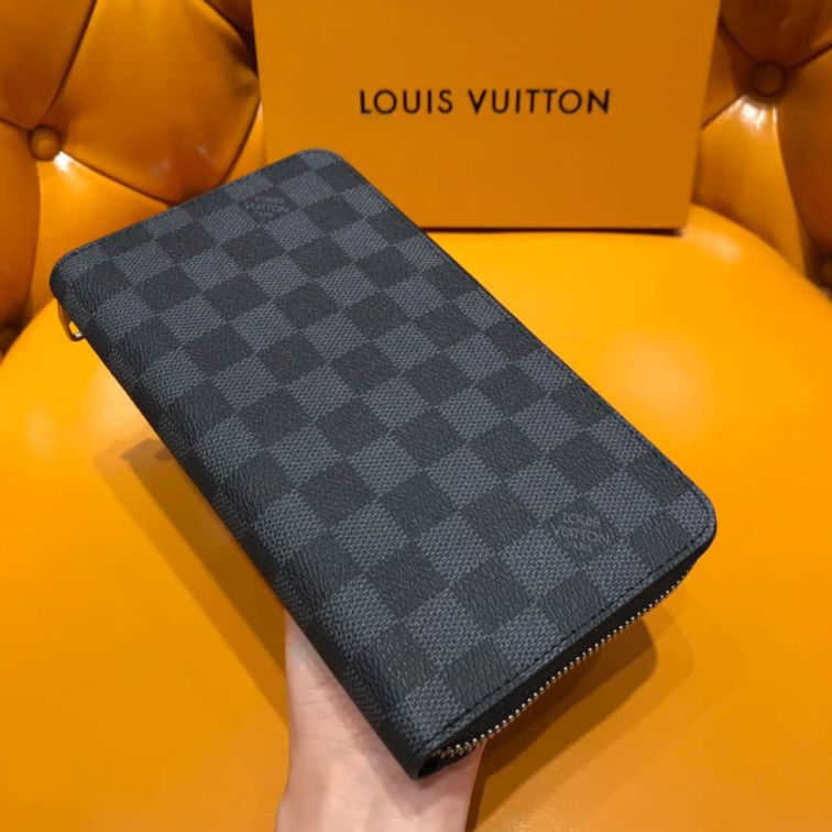 LV Large Black ZIPPY Zip Bi-Fold N63077 Wallets