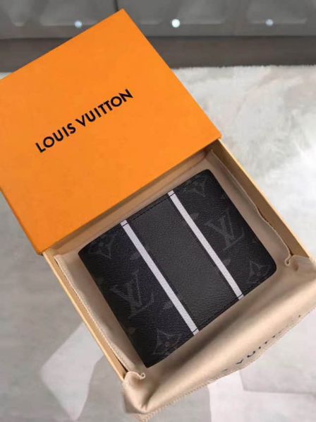 LV Black Monogram BRAZZA Short Bi-Fold M64439 Wallets