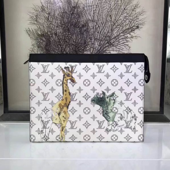 LV Print Print POCHETTE VOYAGE Large Clutch Bags