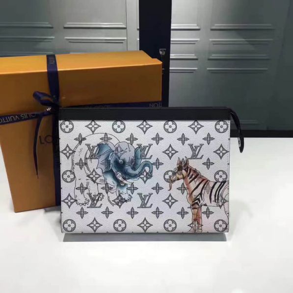 LV Canvas Print Print POCHETTE VOYAGE Medium M66929 Clutch Bags