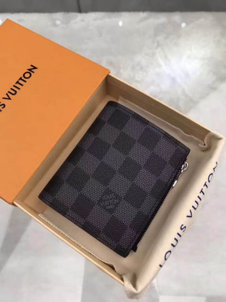 LV N64021 Damier Graphite Black Canvas SMART Bi-Fold Wallets