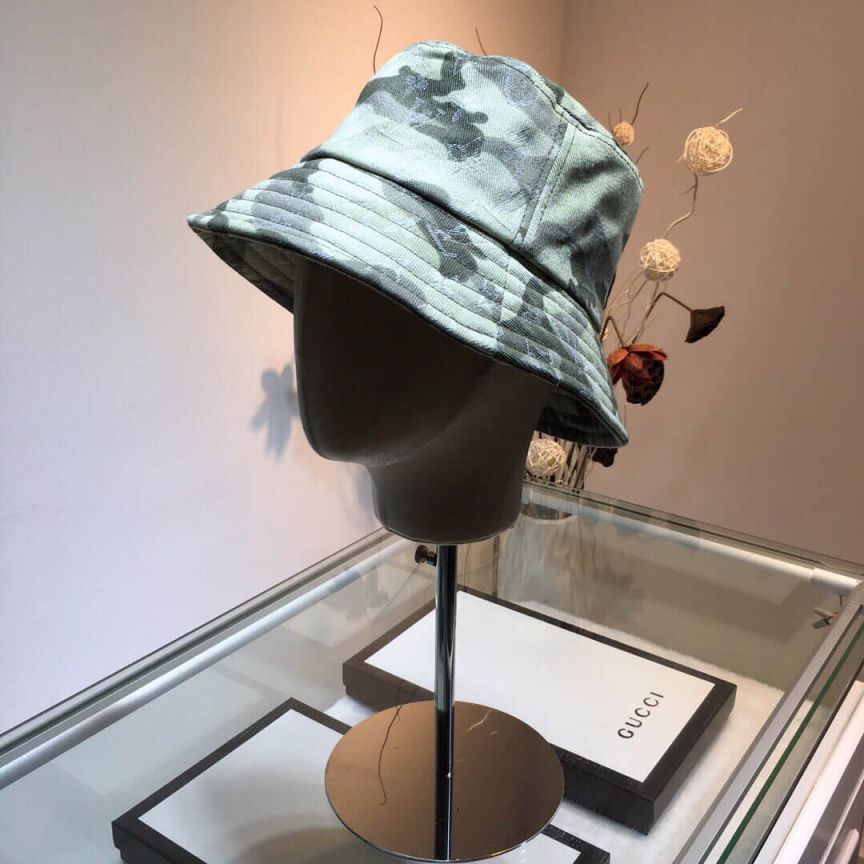 LV FW Camo LV Print Women Bucket Hats