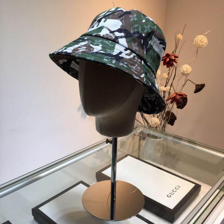 LV FW Camo LV Print Women Bucket Hats