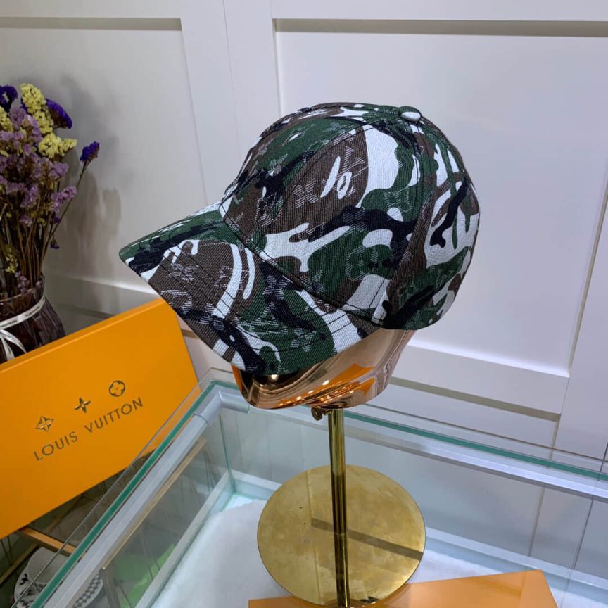 LV Denium Camo Print Monogram Unisex Baseball Hats