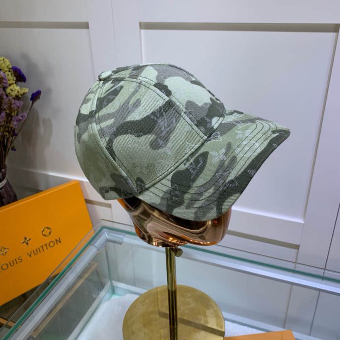 LV Denium Camo Print Monogram Unisex Baseball Hats