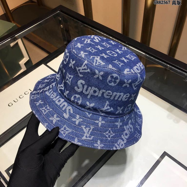 LV x Supreme Bucket Unisex Hats