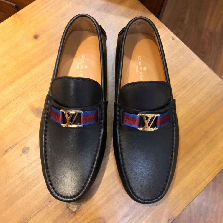 LV 2019SS Black Men Leather Shoes