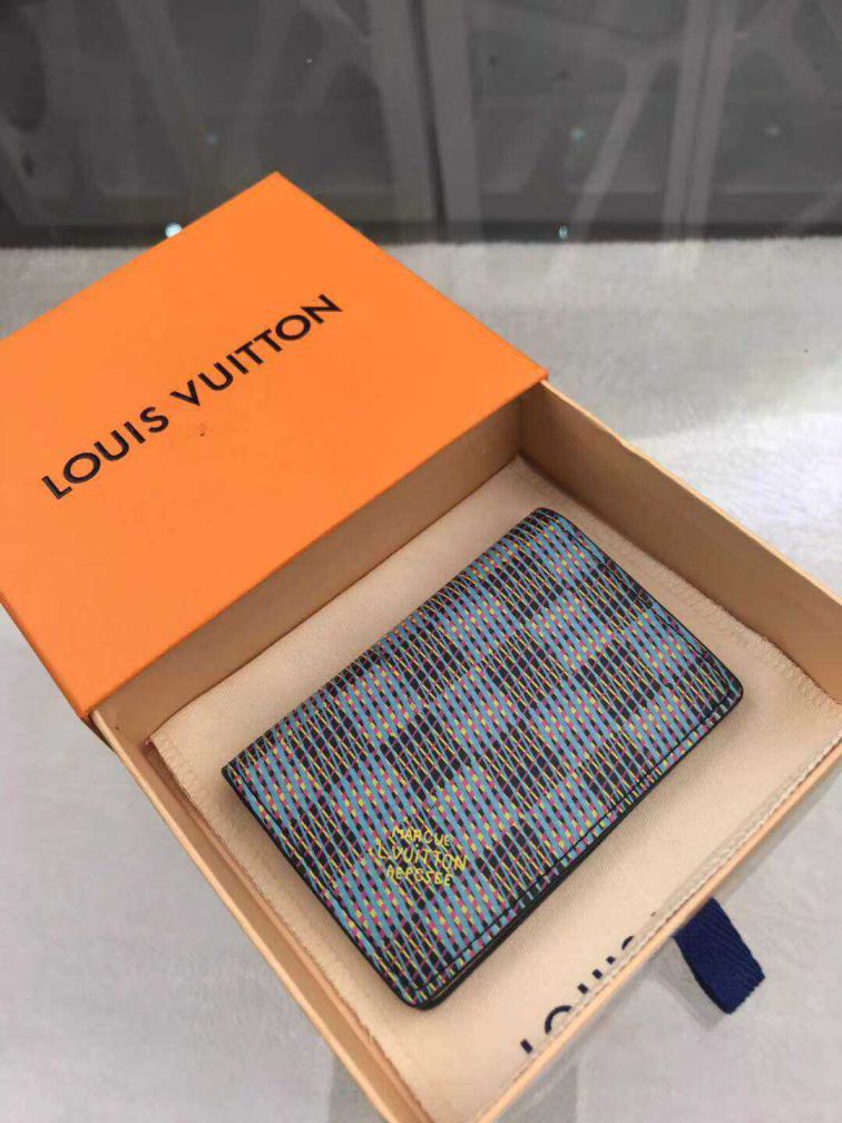 LV N63143 Blue Men Card Holder