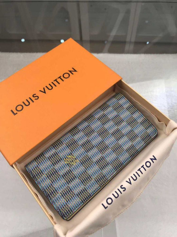 LV N60017 Blue Men Wallets