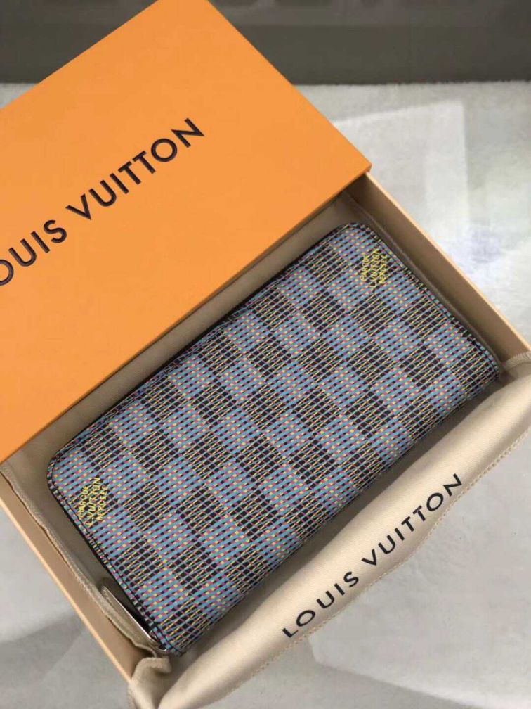 LV N68662 Blue Men Wallets