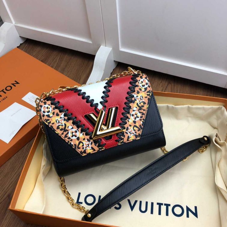 LV TWIST Leopard Print Medium M53926 Women Shoulder Bags