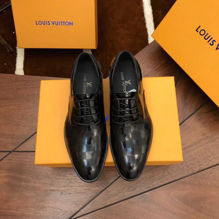 LV Men Business Leather Shoes