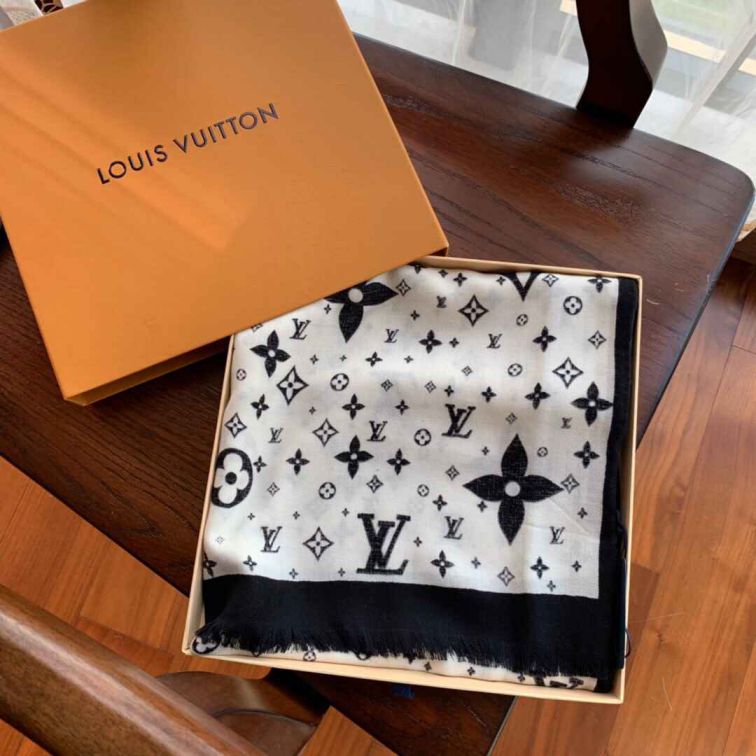 LV 100% Cashmere Monogram Women Scarves