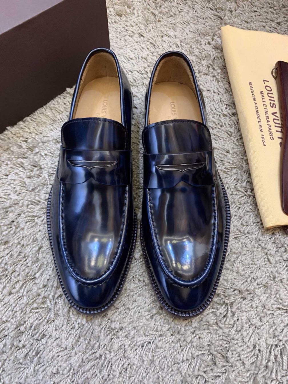 LV 2019 NEW Men Patent Leather Shoes