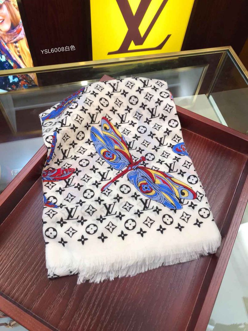 LV Butterfly Pure Cashmere Women Scarves