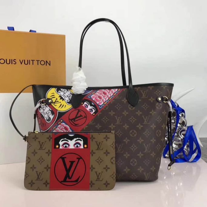 LV Shopping Bags M43499 Monogram Neverfull