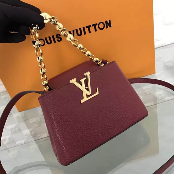 LV Shoulder Bags CAPUCINES MINI CHAIN On Chain M42935