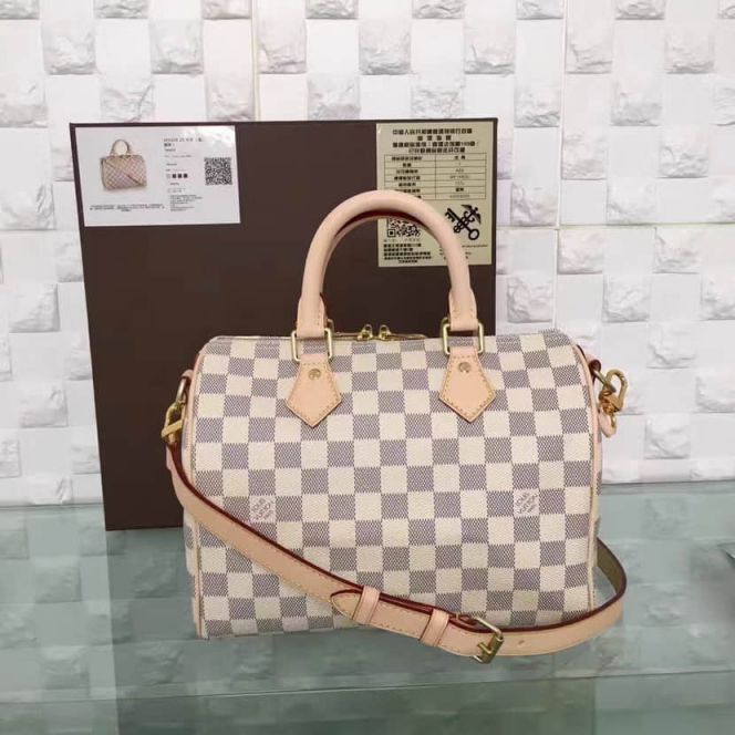 LV Tote Bags N41374 Speedy 25 Damier Azur