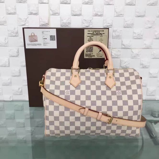 LV Tote Bags N41373 Speedy 30 Damier Azur