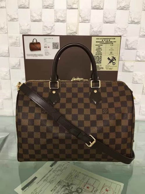 LV Tote Bags N41367 Speedy 30 Damier Ebene