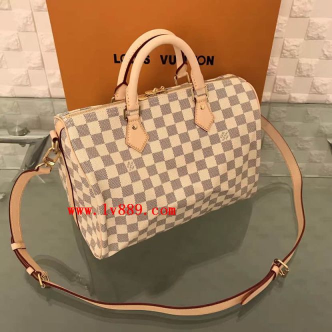 LV Tote Bags N41373 Speedy Damier Azur