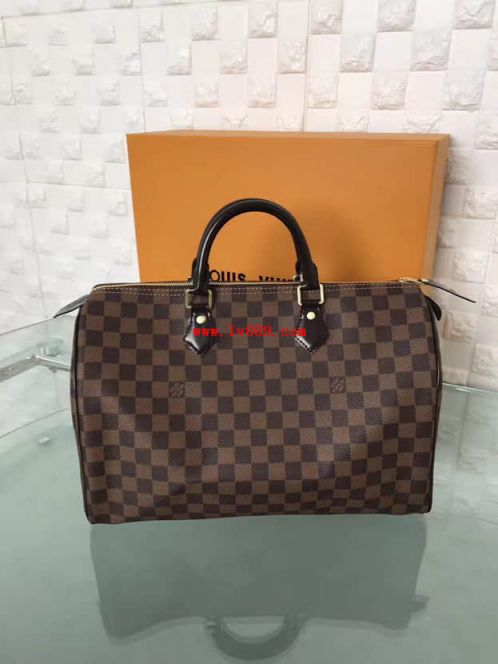 LV Tote Bags N41363 Speedy 35 Damier Ebene