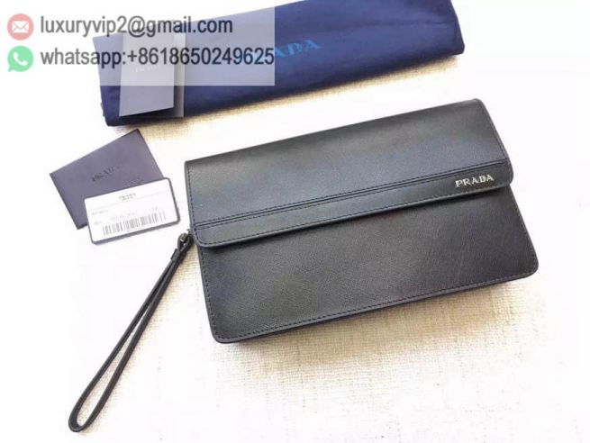 PRADA Flap 2VF097 Black Men Clutch Bags