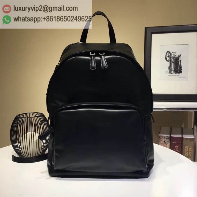 PRADA Black Leather Men Backpack Bags