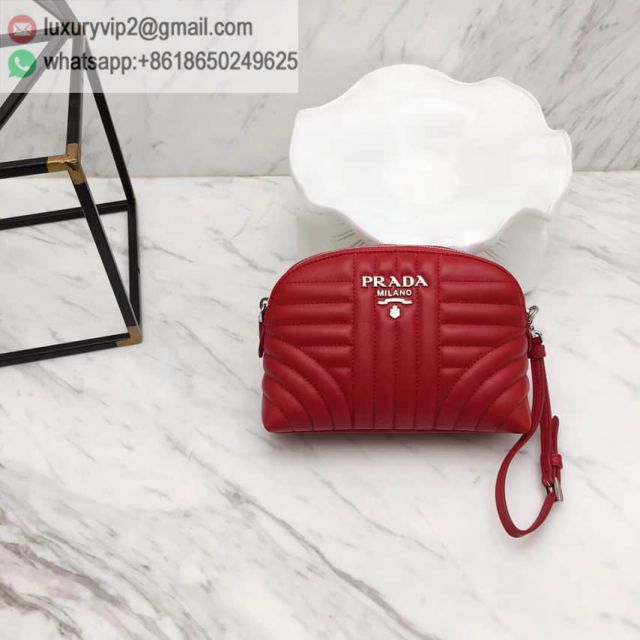 PRADA Zip 1NE010 Red Women Wallets