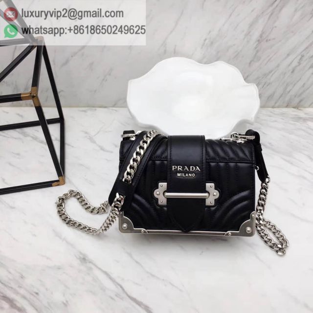 PRADA 1BH018 Black Women Shoulder Bags