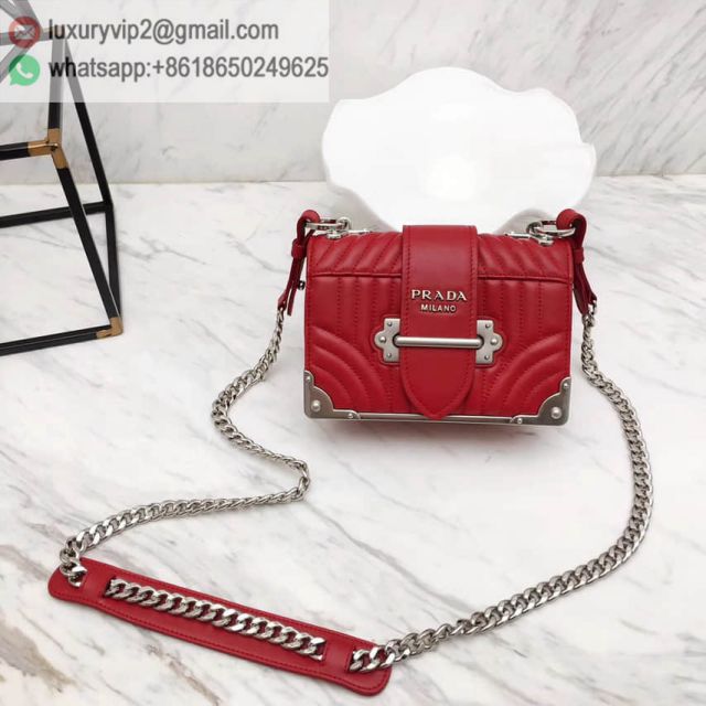 PRADA 1BH018 Red Women Shoulder Bags