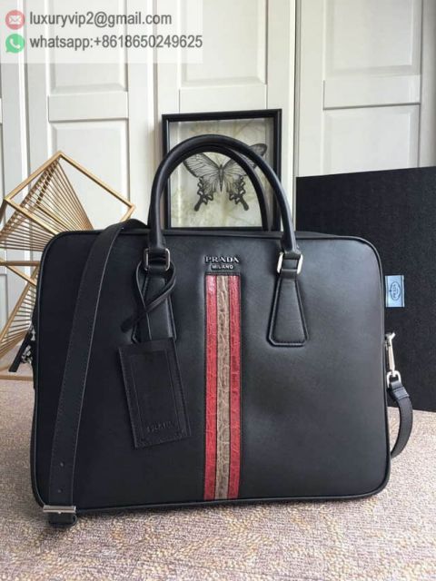 PRADA Crocodile Saffiano Briefcases 2VE368_2BOL_F034C_V_OWR Men Briefcases