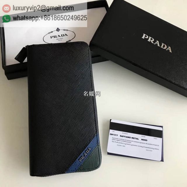 PRADA Blue Green Mixed 2M1317 Men Wallets