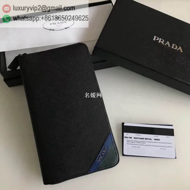 PRADA Blue Green Mixed 2M1188 Men Wallets