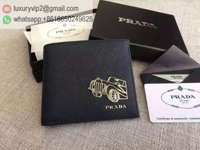 PRADA Leather Short 2M0513 Blue Men Wallets