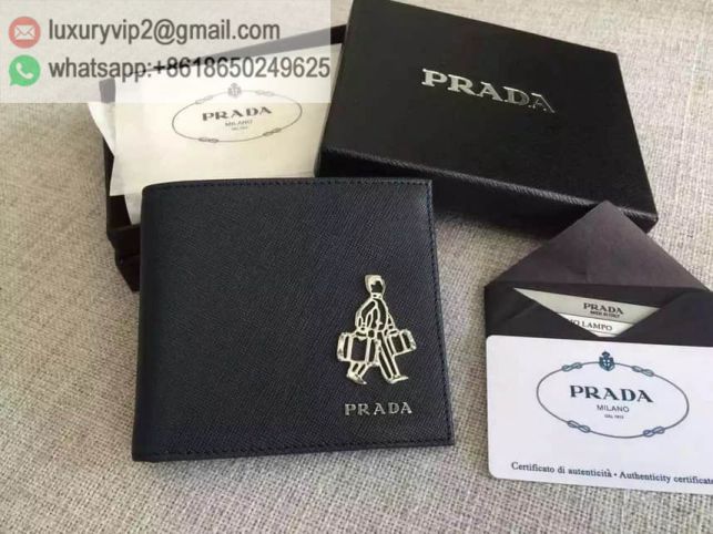 PRADA Leather Short 2M0513 Blue Men Wallets