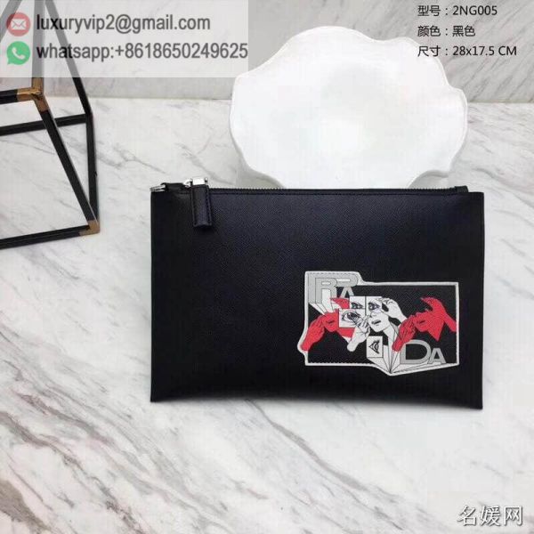 PRADA Leather 2NG005 Men Clutch Bags