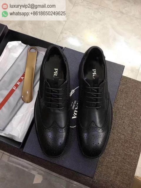 PRADA 2018 Men Leather Shoes